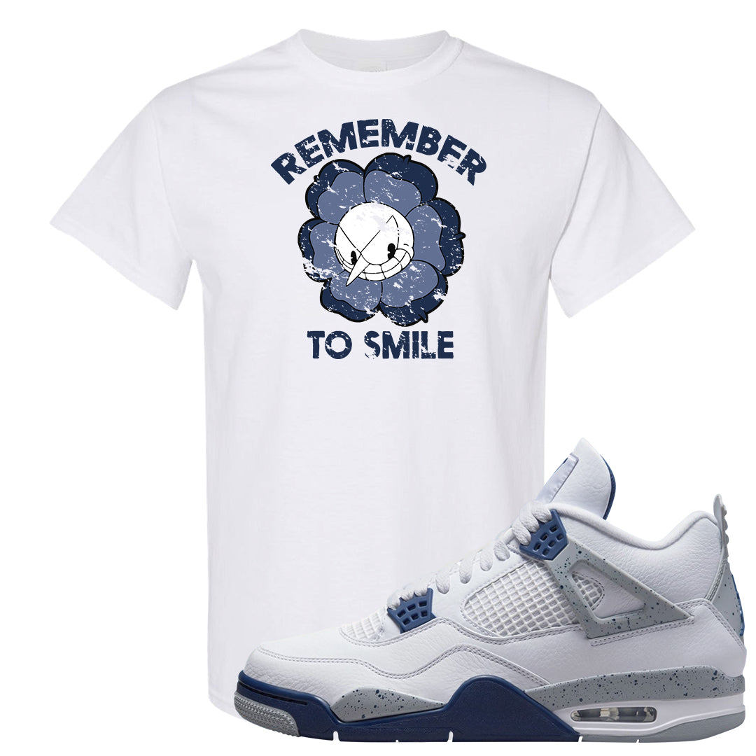 White Midnight Navy 4s T Shirt | Remember To Smile, White