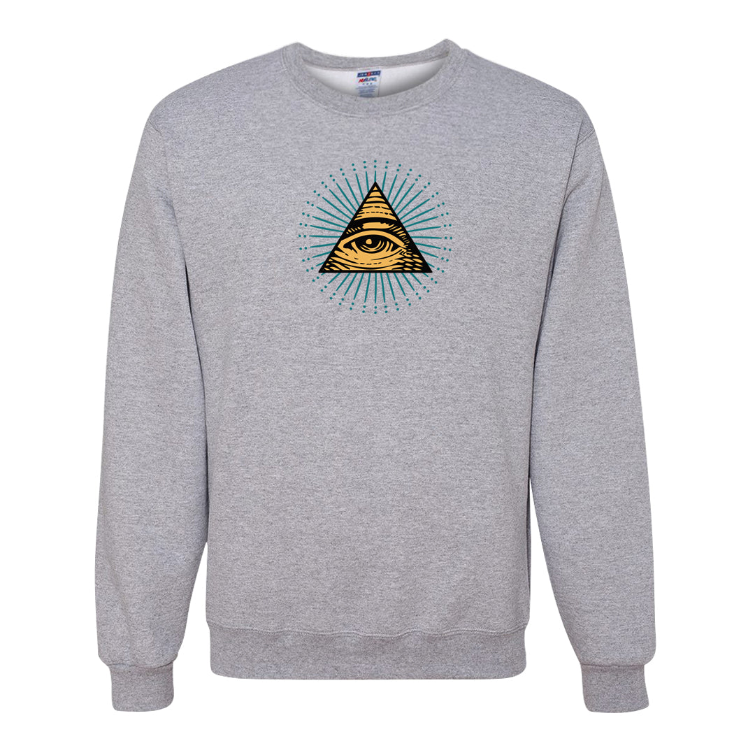 Aqua 5s Crewneck Sweatshirt | All Seeing Eye, Ash