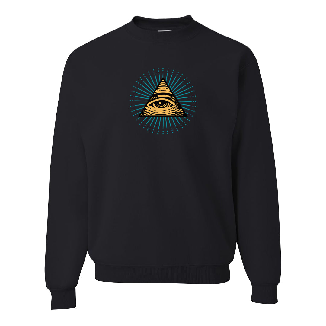 Aqua 5s Crewneck Sweatshirt | All Seeing Eye, Black