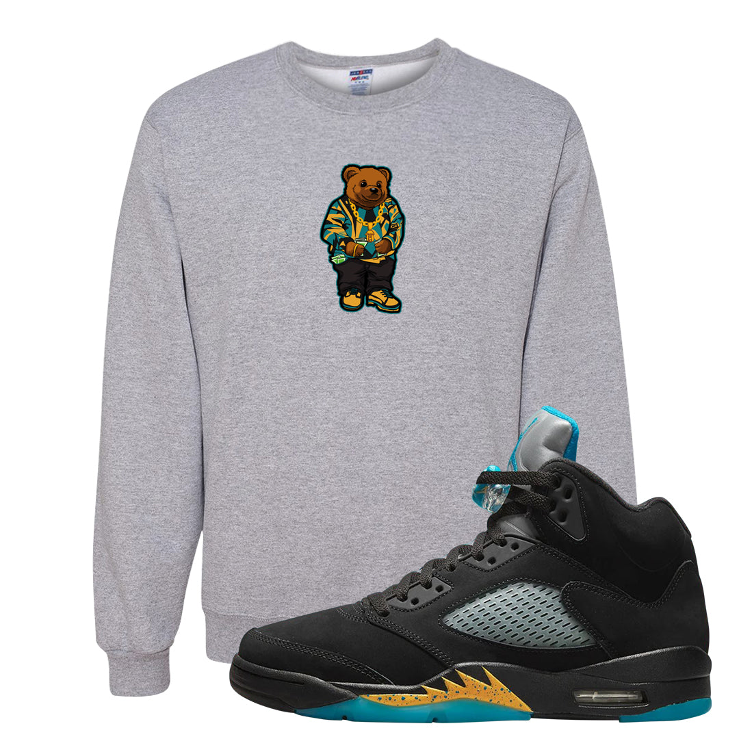 Aqua 5s Crewneck Sweatshirt | Sweater Bear, Ash