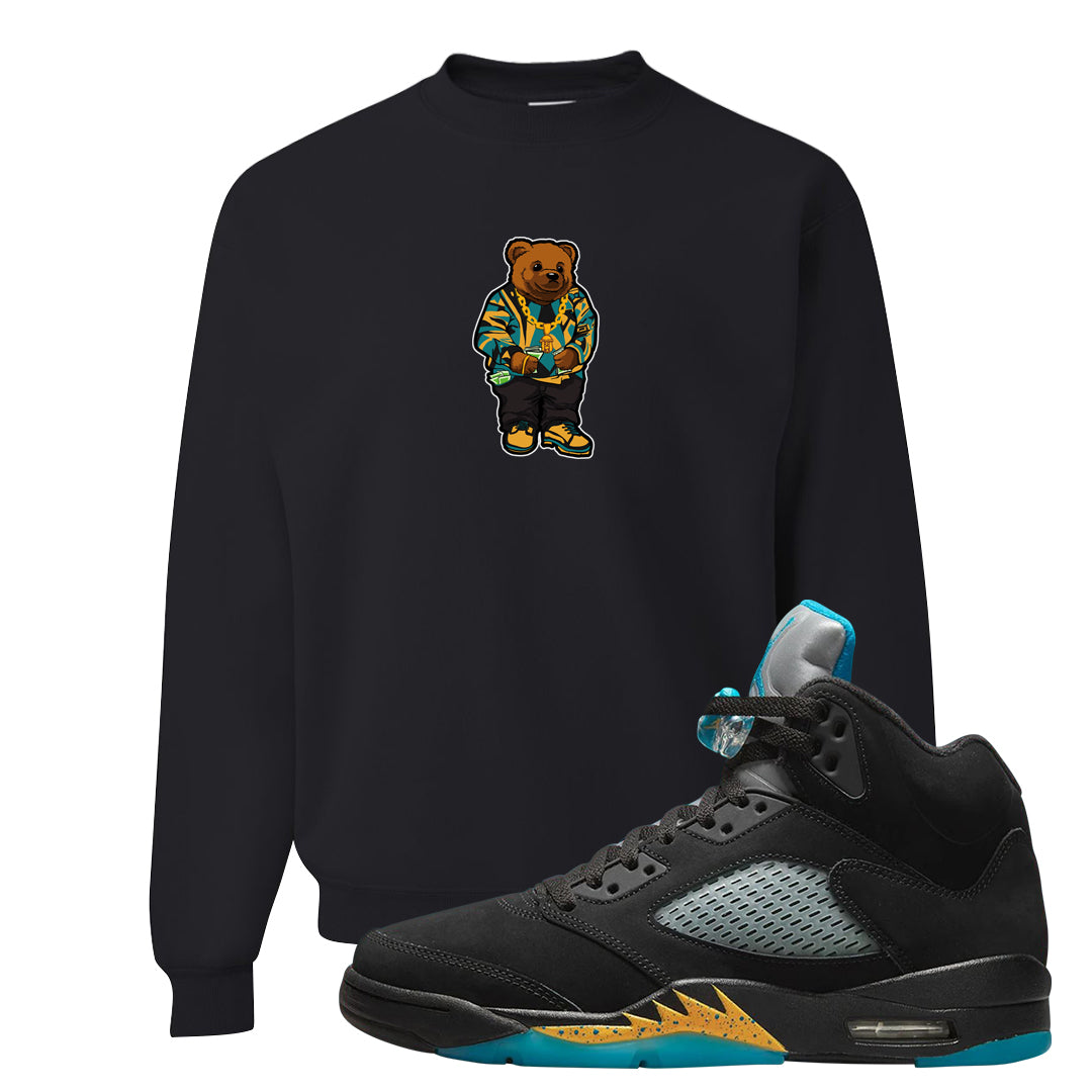 Aqua 5s Crewneck Sweatshirt | Sweater Bear, Black