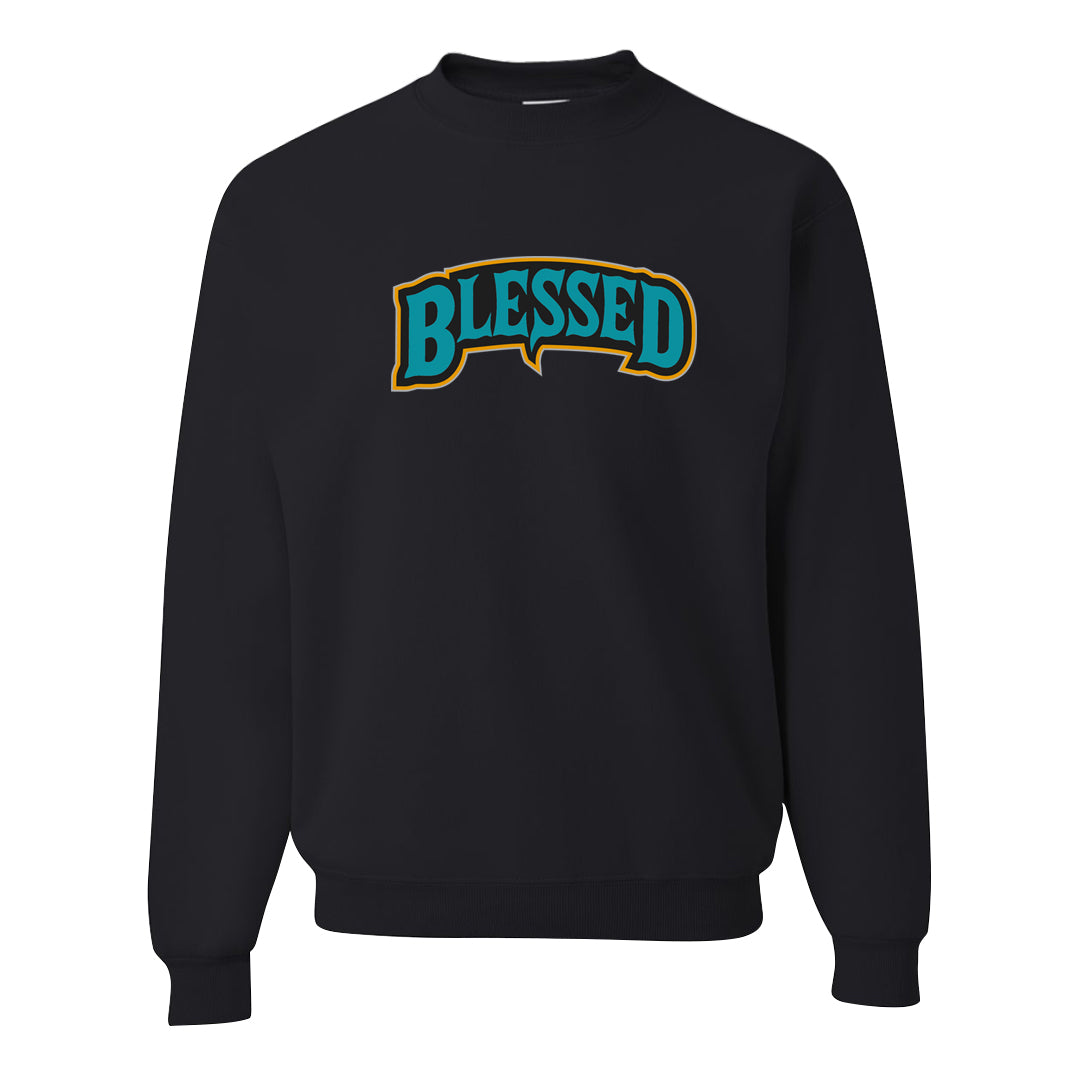 Aqua 5s Crewneck Sweatshirt | Blessed Arch, Black