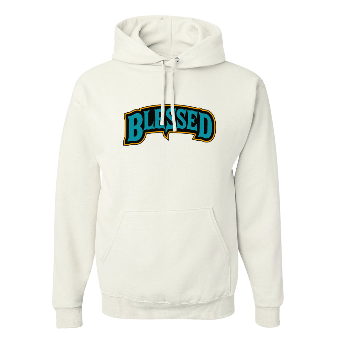 Aqua 5s Hoodie | Blessed Arch, White