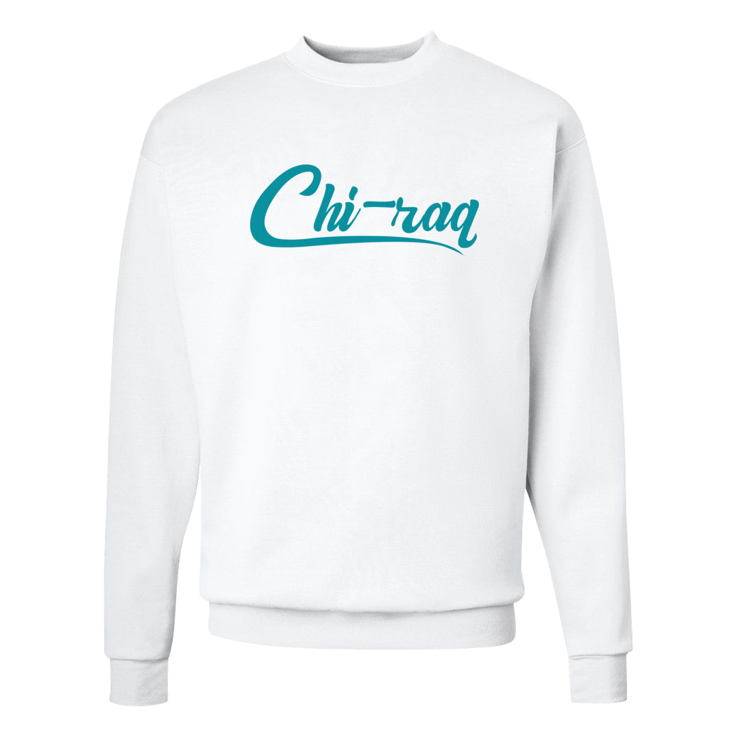 Aqua 5s Crewneck Sweatshirt | Chiraq, White