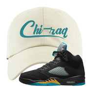 Aqua 5s Dad Hat | Chiraq, White