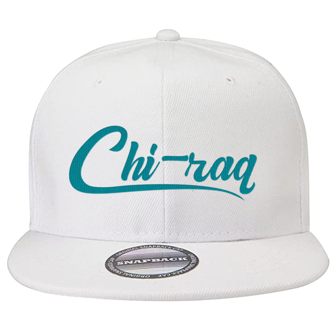 Aqua 5s Snapback Hat | Chiraq, White