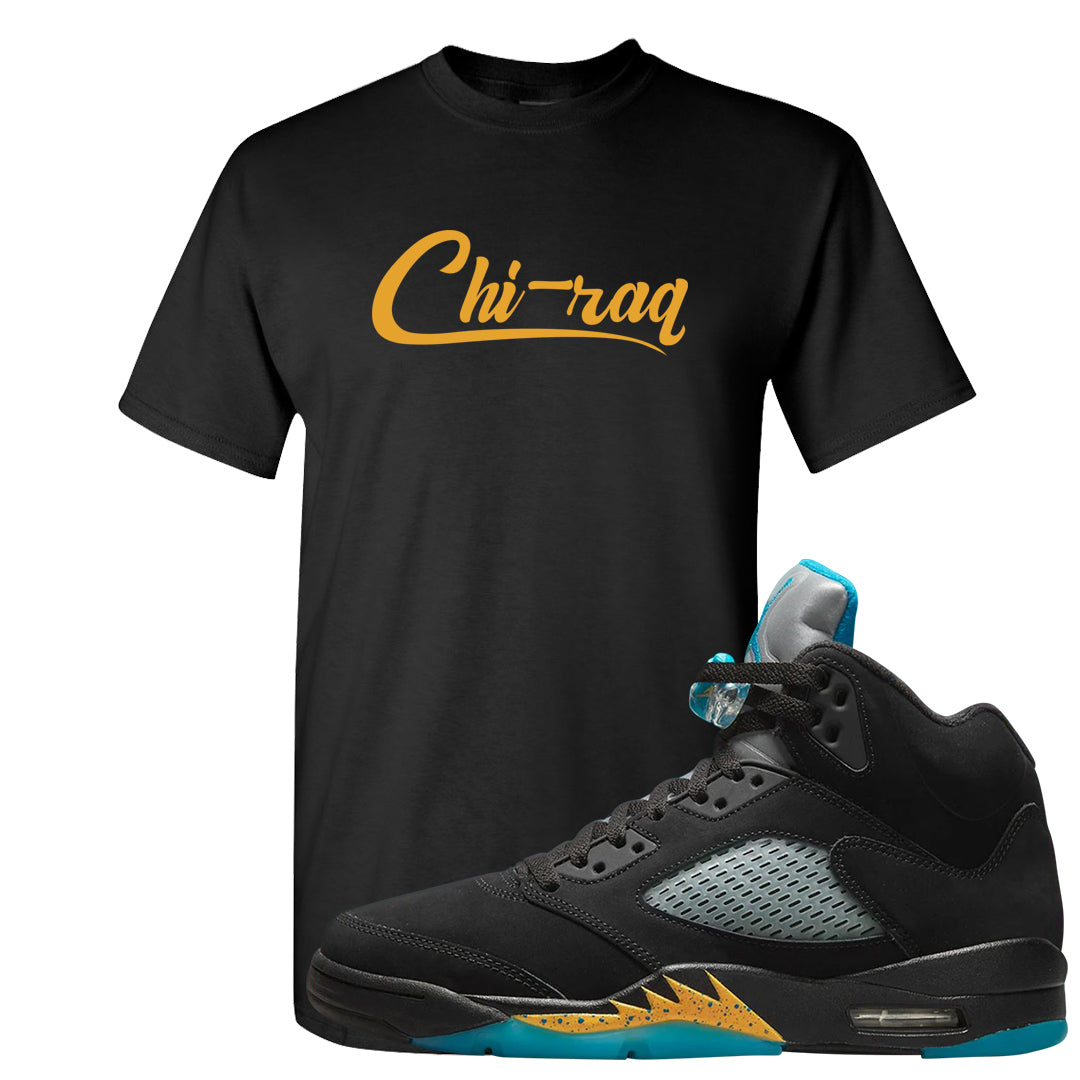 Aqua 5s T Shirt | Chiraq, Black