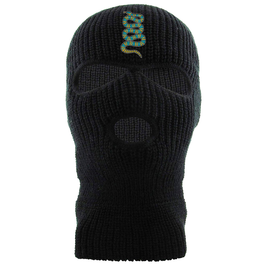 Aqua 5s Ski Mask | Coiled Snake, Black