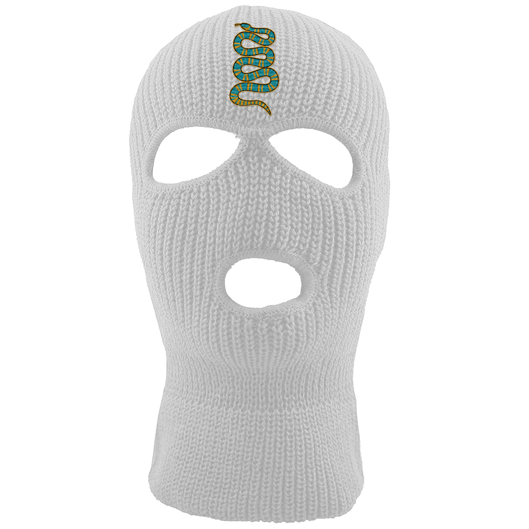 Aqua 5s Ski Mask | Coiled Snake, White