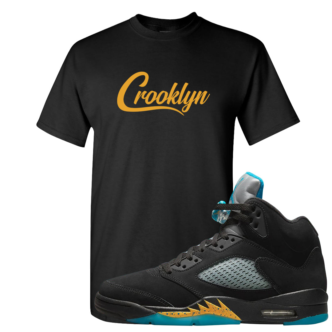Aqua 5s T Shirt | Crooklyn, Black