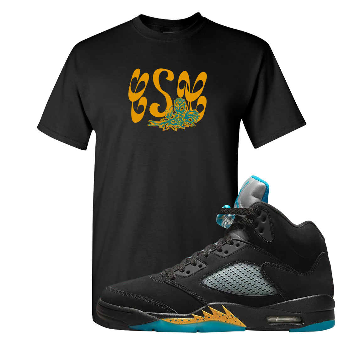 Aqua 5s T Shirt | Certified Sneakerhead, Black