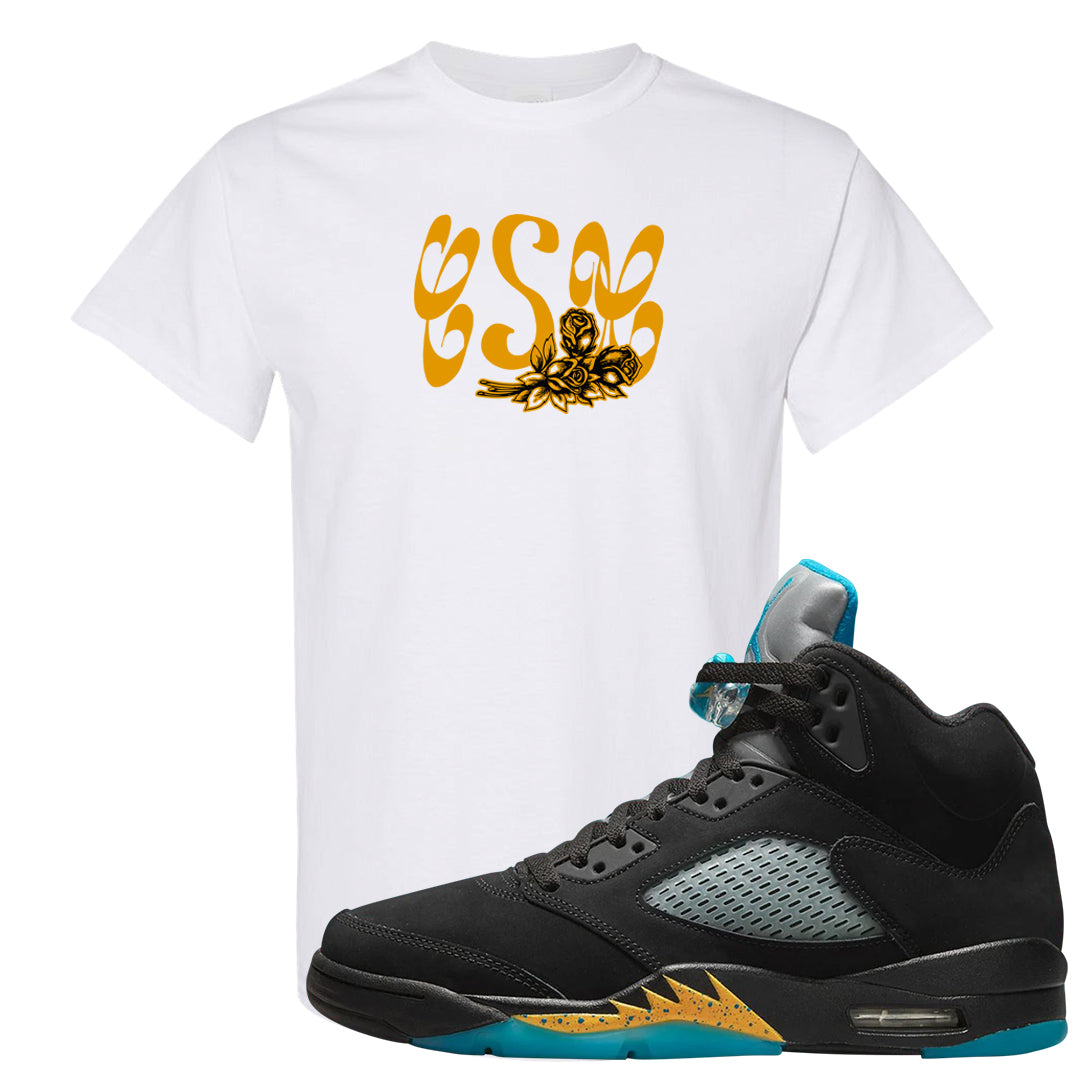 Aqua 5s T Shirt | Certified Sneakerhead, White