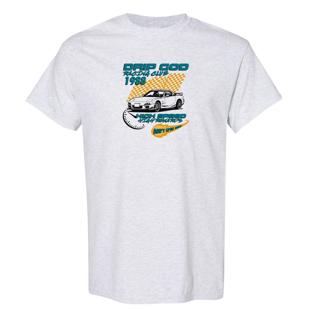 Aqua 5s T Shirt | Drip God Racing Club, Ash