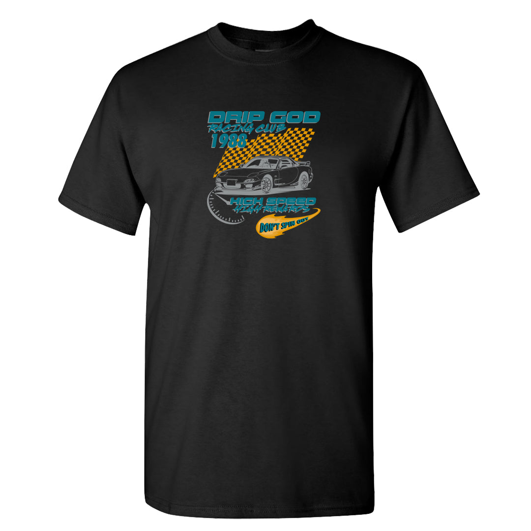 Aqua 5s T Shirt | Drip God Racing Club, Black