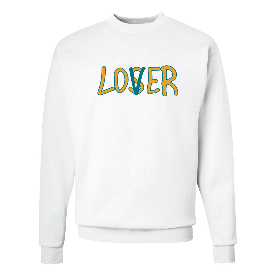 Aqua 5s Crewneck Sweatshirt | Lover, White