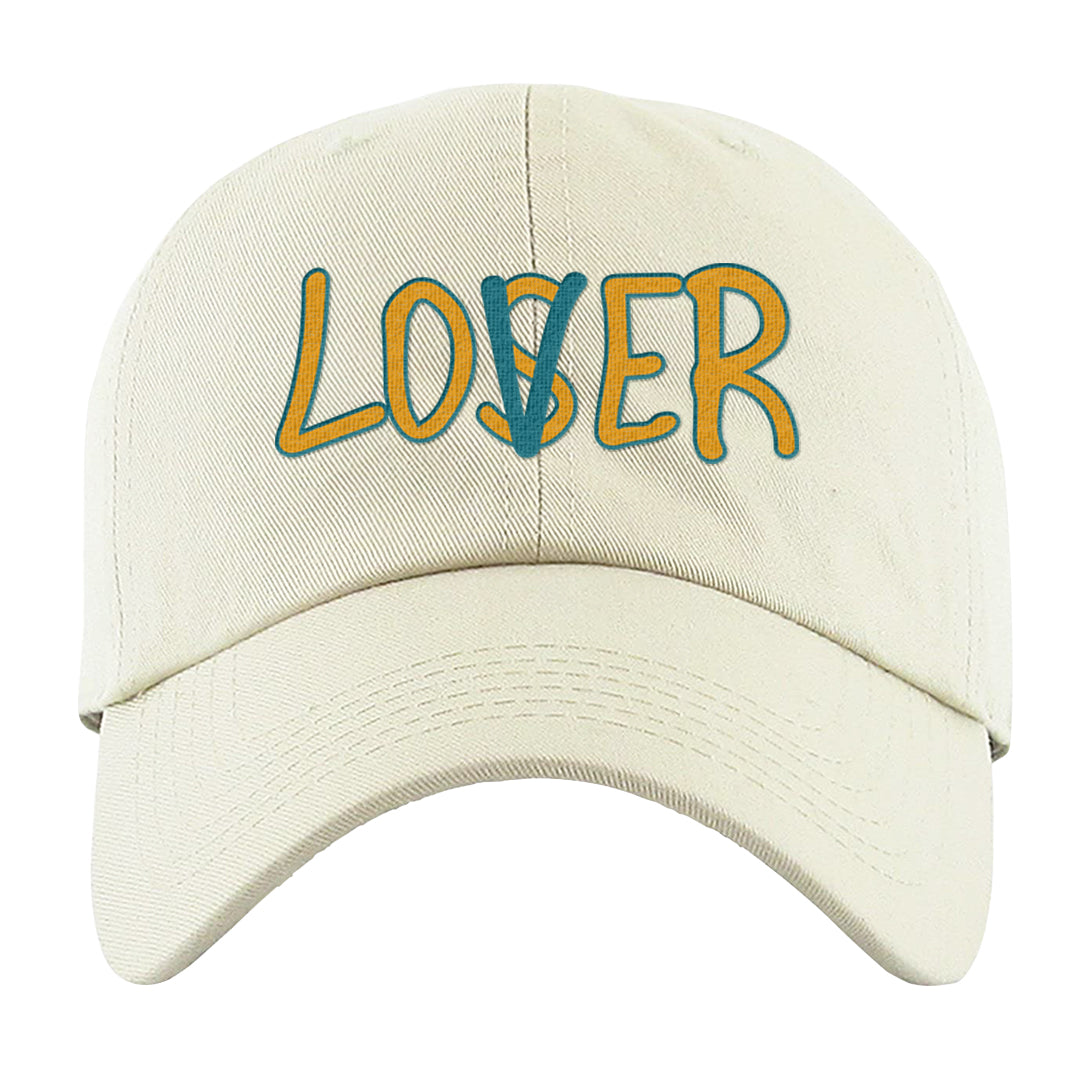 Aqua 5s Dad Hat | Lover, White