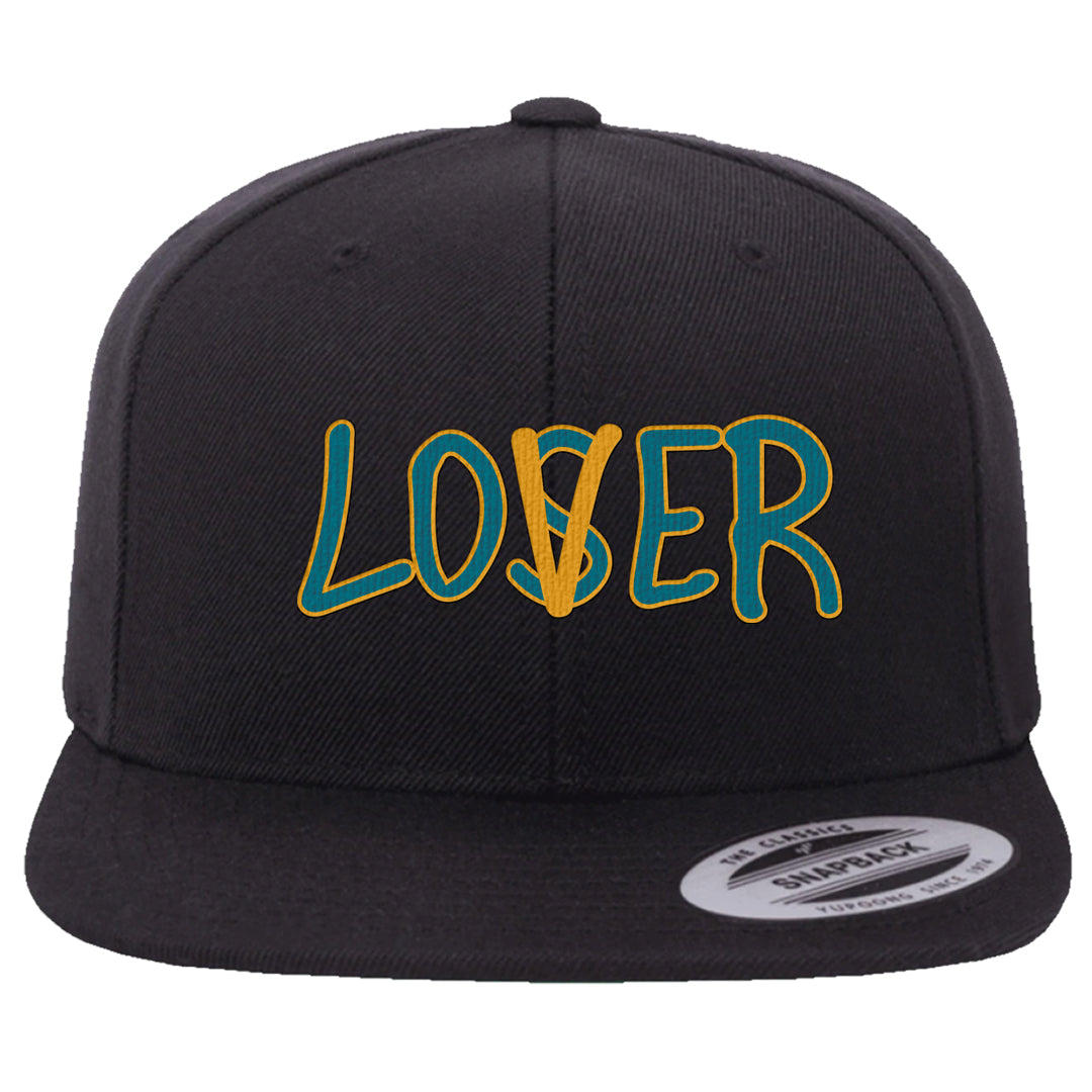 Aqua 5s Snapback Hat | Lover, Black