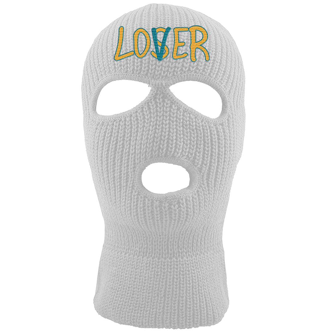 Aqua 5s Ski Mask | Lover, White