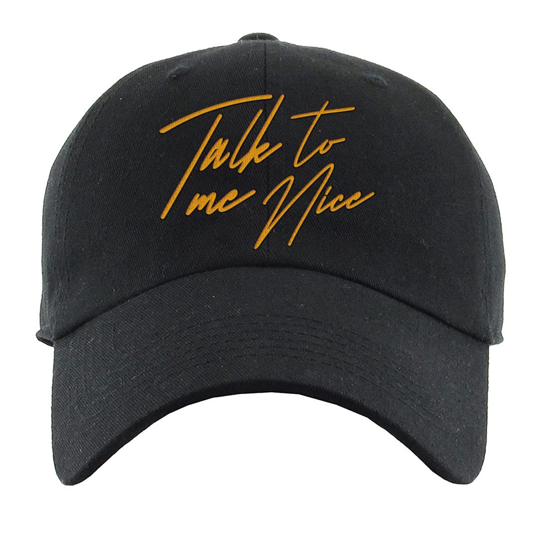 Aqua 5s Dad Hat | Talk To Me Nice, Black