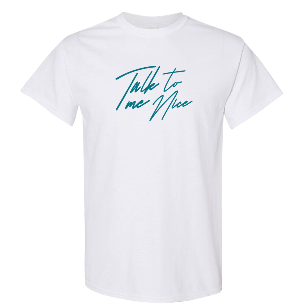 Aqua 5s T Shirt | Talk To Me Nice, White