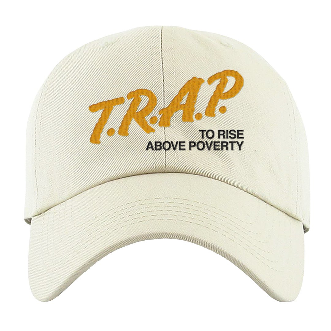 Aqua 5s Dad Hat | Trap To Rise Above Poverty, White