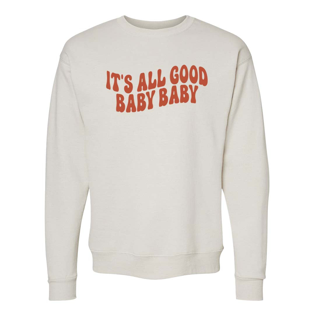 Crimson Bliss 5s Crewneck Sweatshirt | All Good Baby, Sand