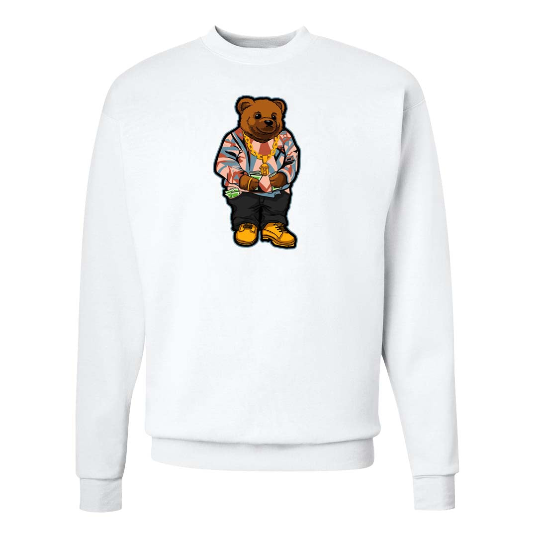 Crimson Bliss 5s Crewneck Sweatshirt | Sweater Bear, White