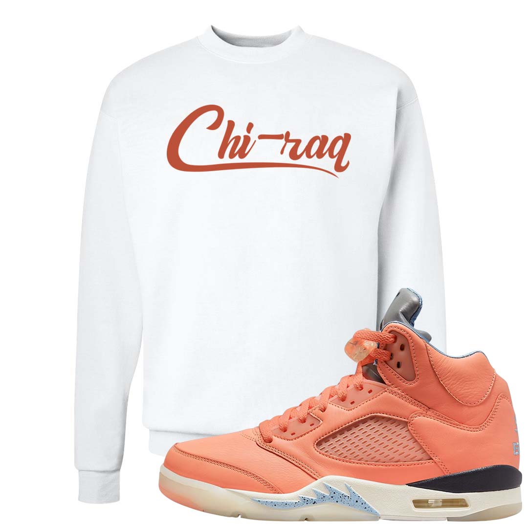 Crimson Bliss 5s Crewneck Sweatshirt | Chiraq, White