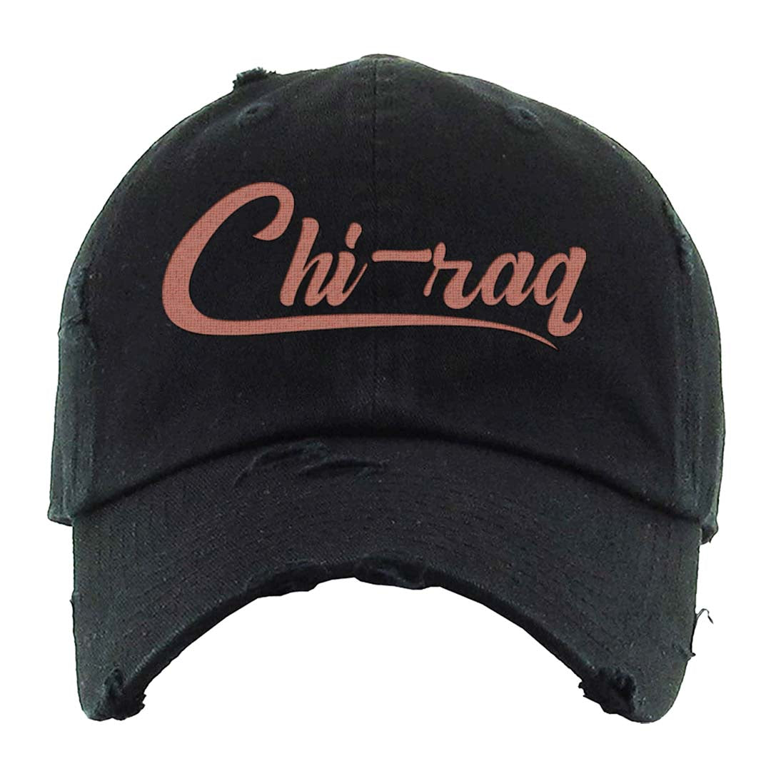 Crimson Bliss 5s Distressed Dad Hat | Chiraq, Black