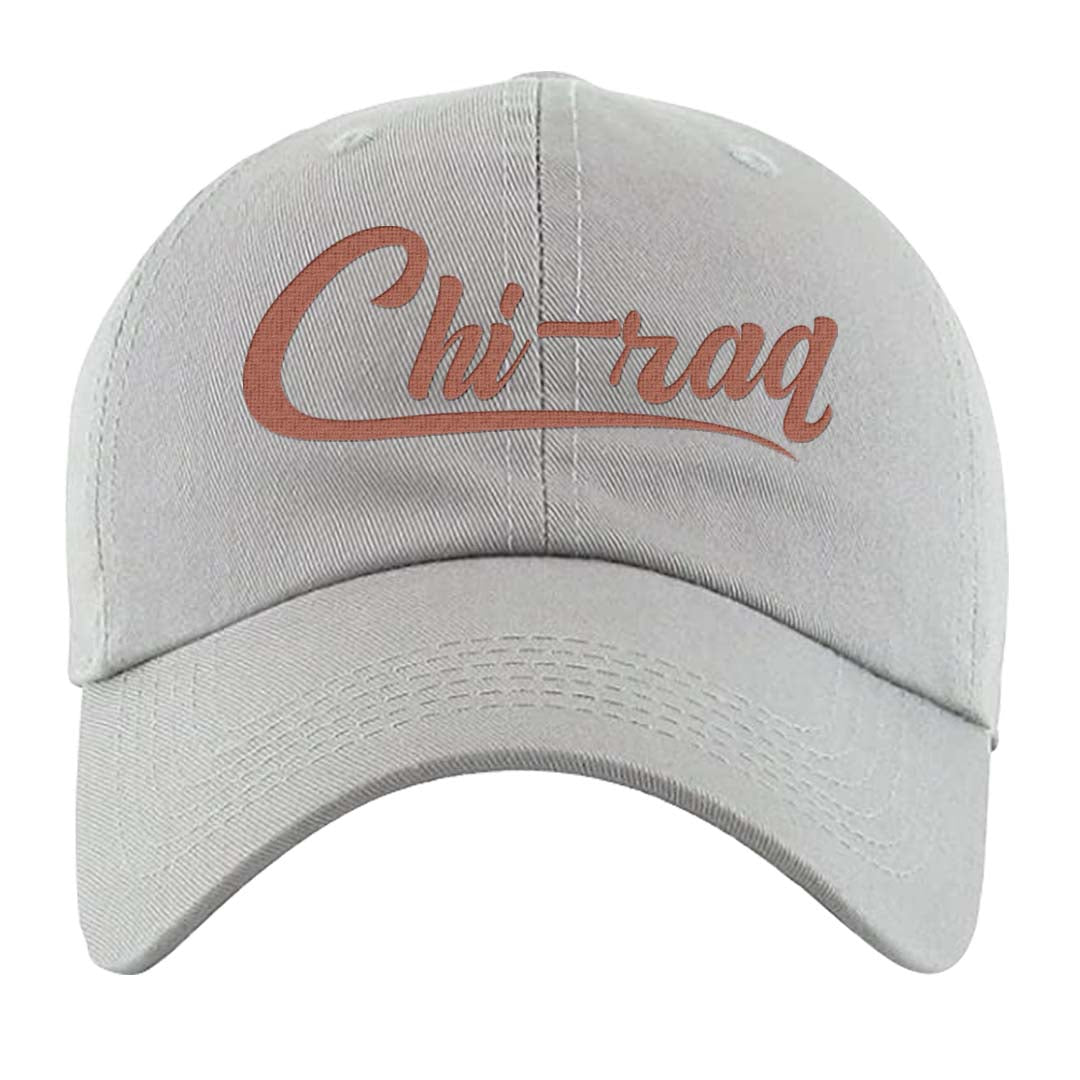 Crimson Bliss 5s Dad Hat | Chiraq, Light Gray