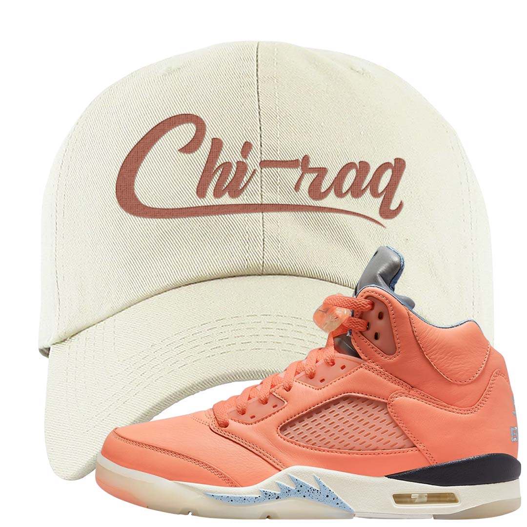 Crimson Bliss 5s Dad Hat | Chiraq, White