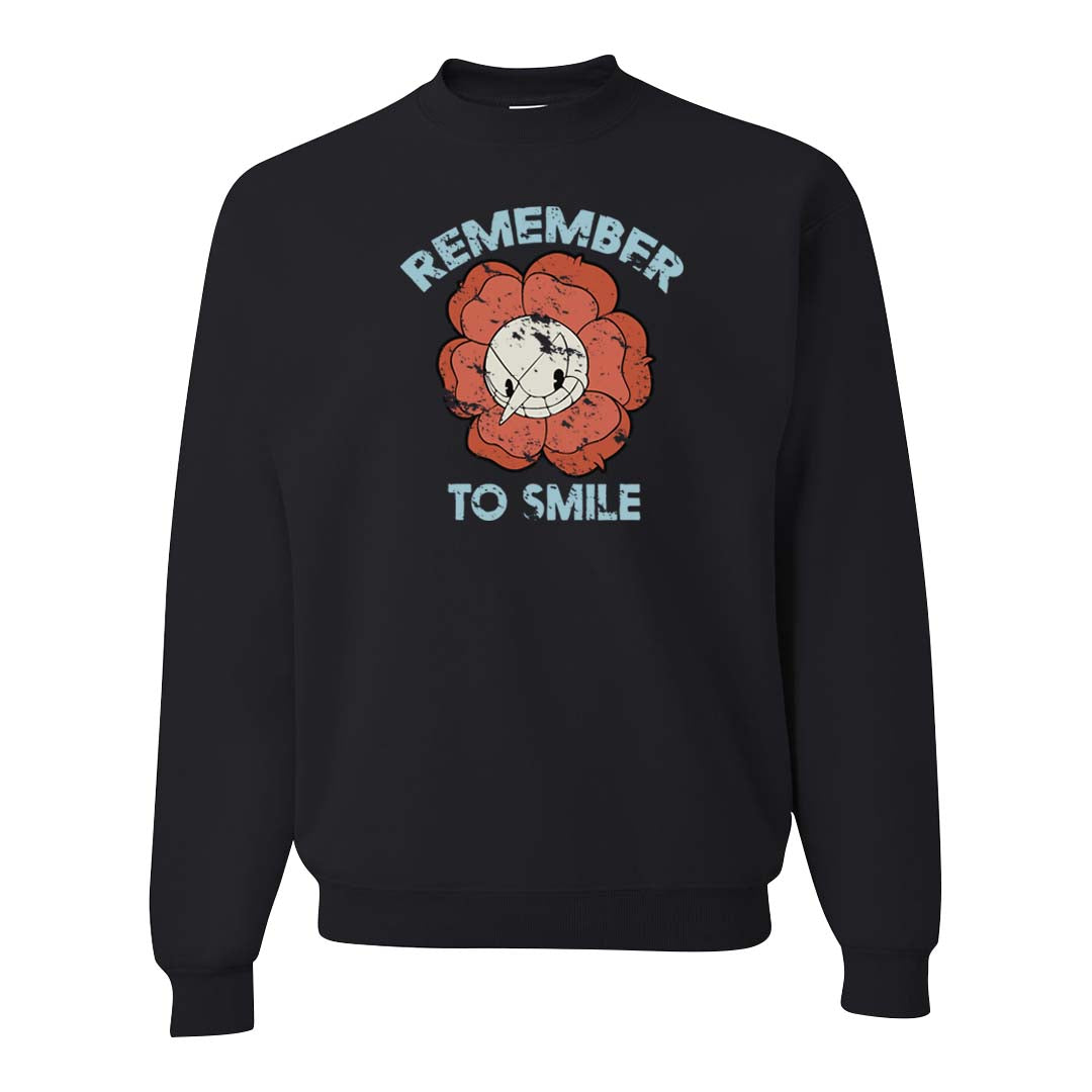 Crimson Bliss 5s Crewneck Sweatshirt | Remember To Smile, Black