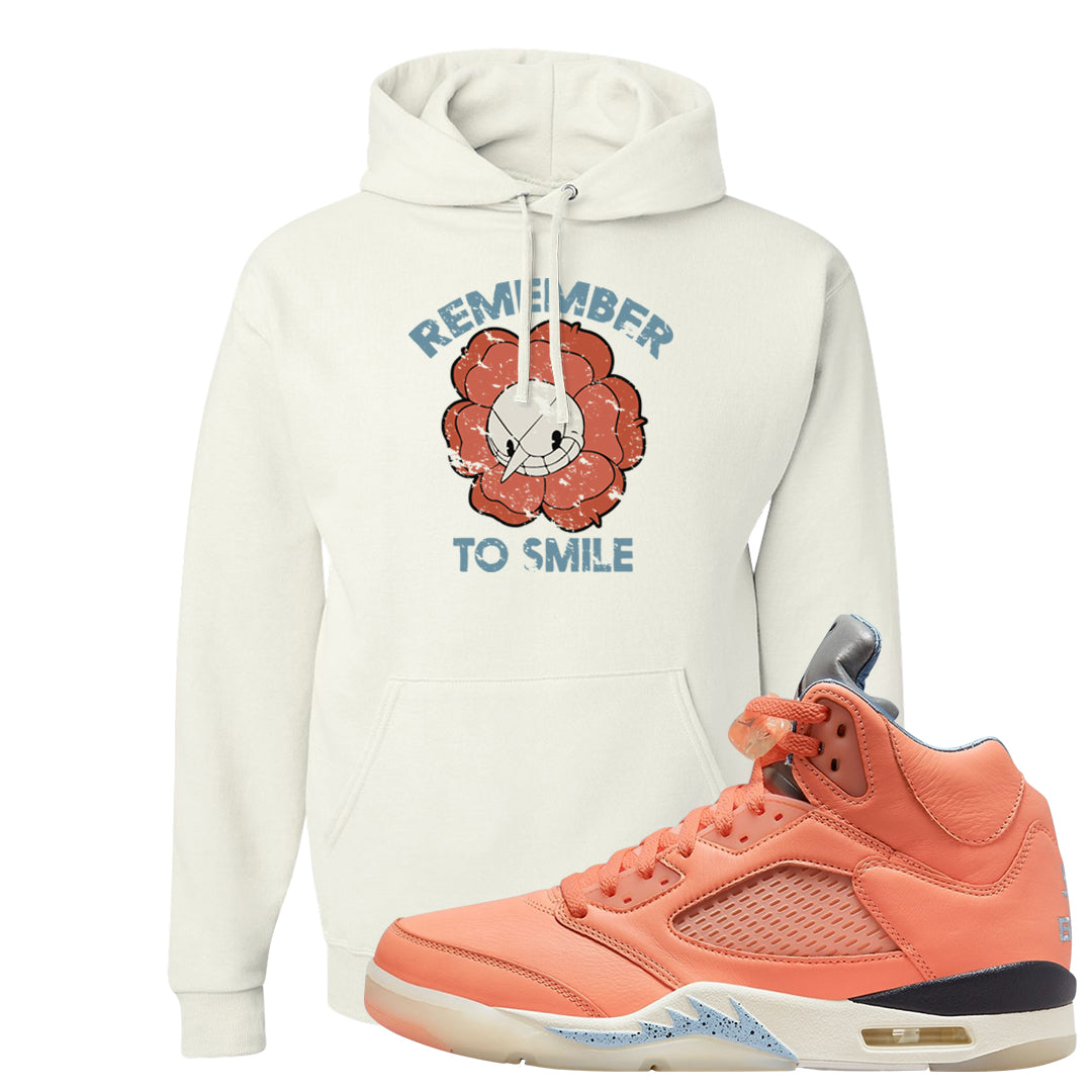 Crimson Bliss 5s Hoodie | Remember To Smile, White