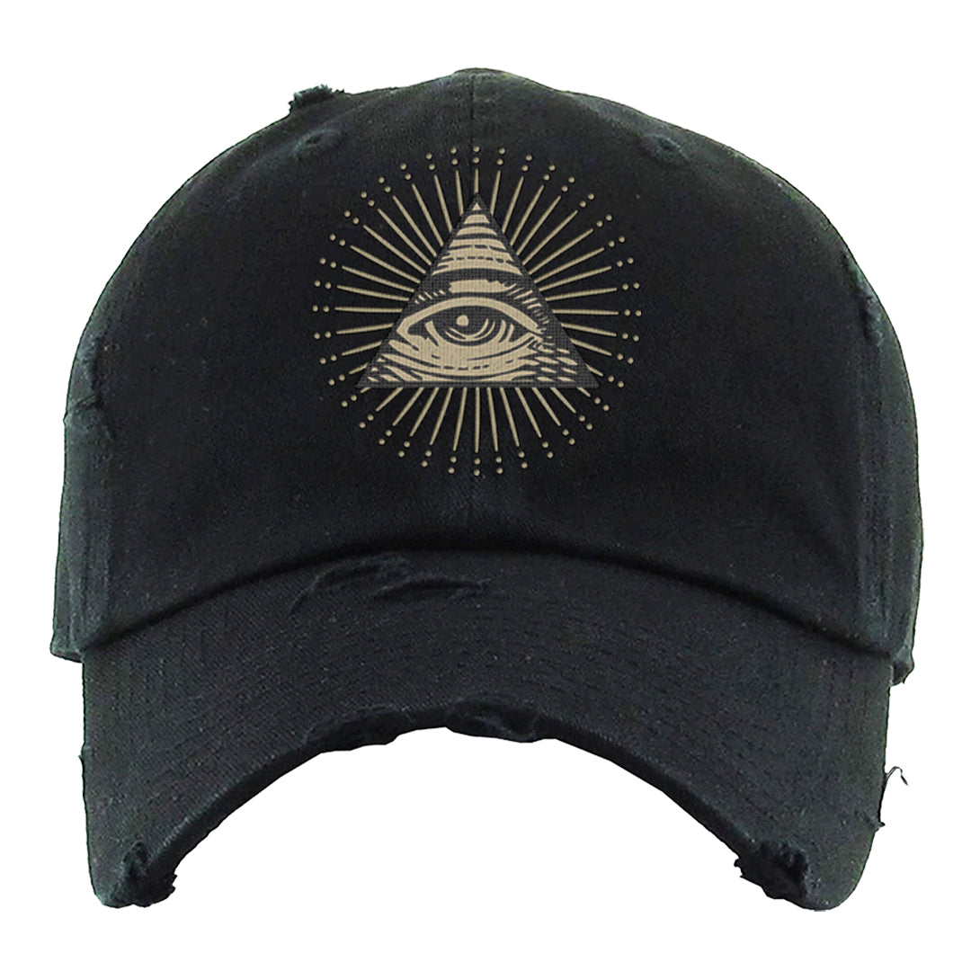 Expression Low 5s Distressed Dad Hat | All Seeing Eye, Black