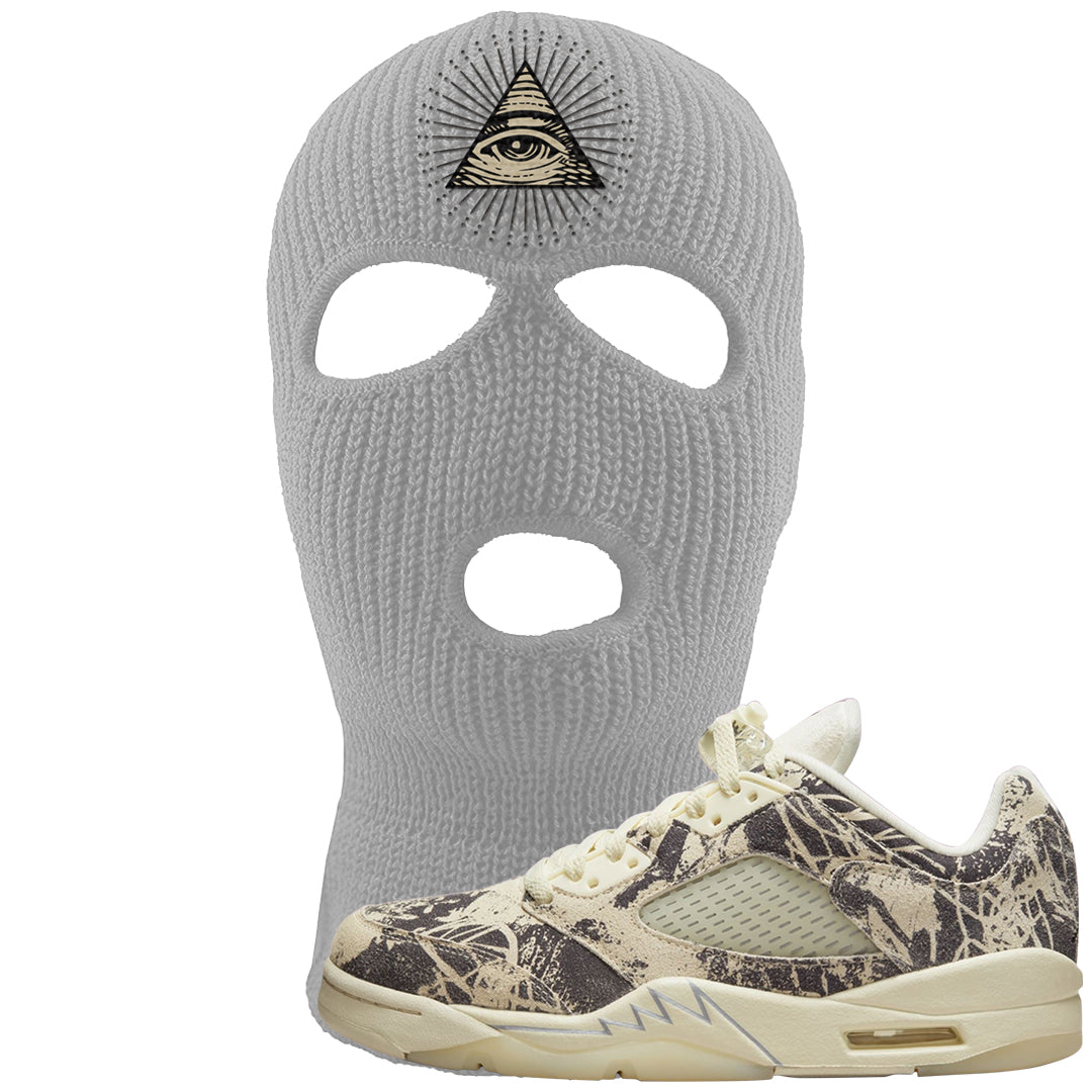 Expression Low 5s Ski Mask | All Seeing Eye, Light Gray