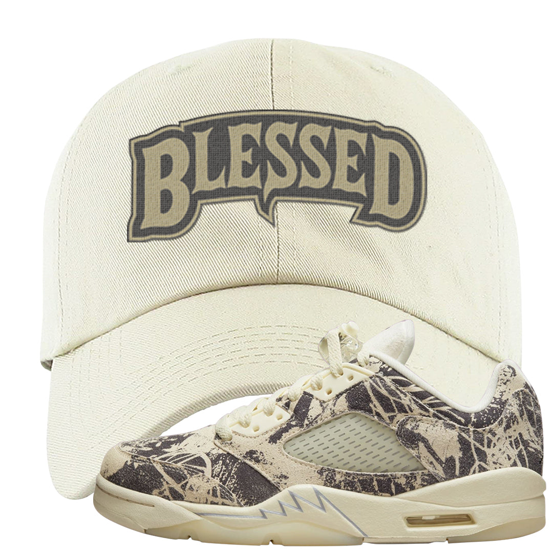 Expression Low 5s Dad Hat | Blessed Arch, White