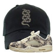 Expression Low 5s Distressed Dad Hat | Coiled Snake, Black