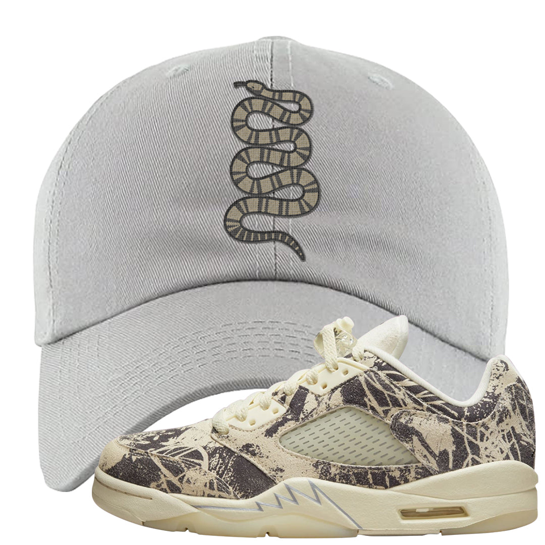 Expression Low 5s Dad Hat | Coiled Snake, Light Gray