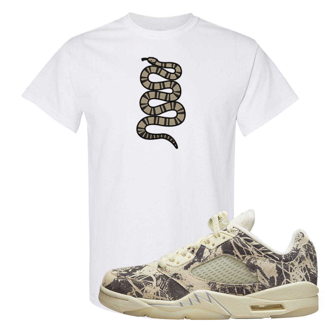 Expression Low 5s T Shirt | Coiled Snake, White