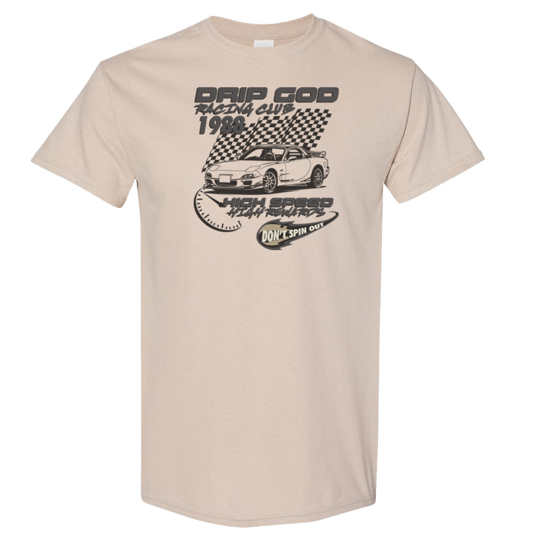 Expression Low 5s T Shirt | Drip God Racing Club, Sand