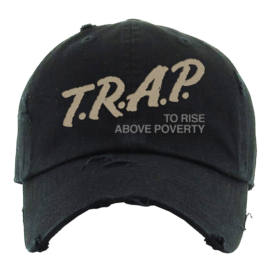 Expression Low 5s Distressed Dad Hat | Trap To Rise Above Poverty, Black