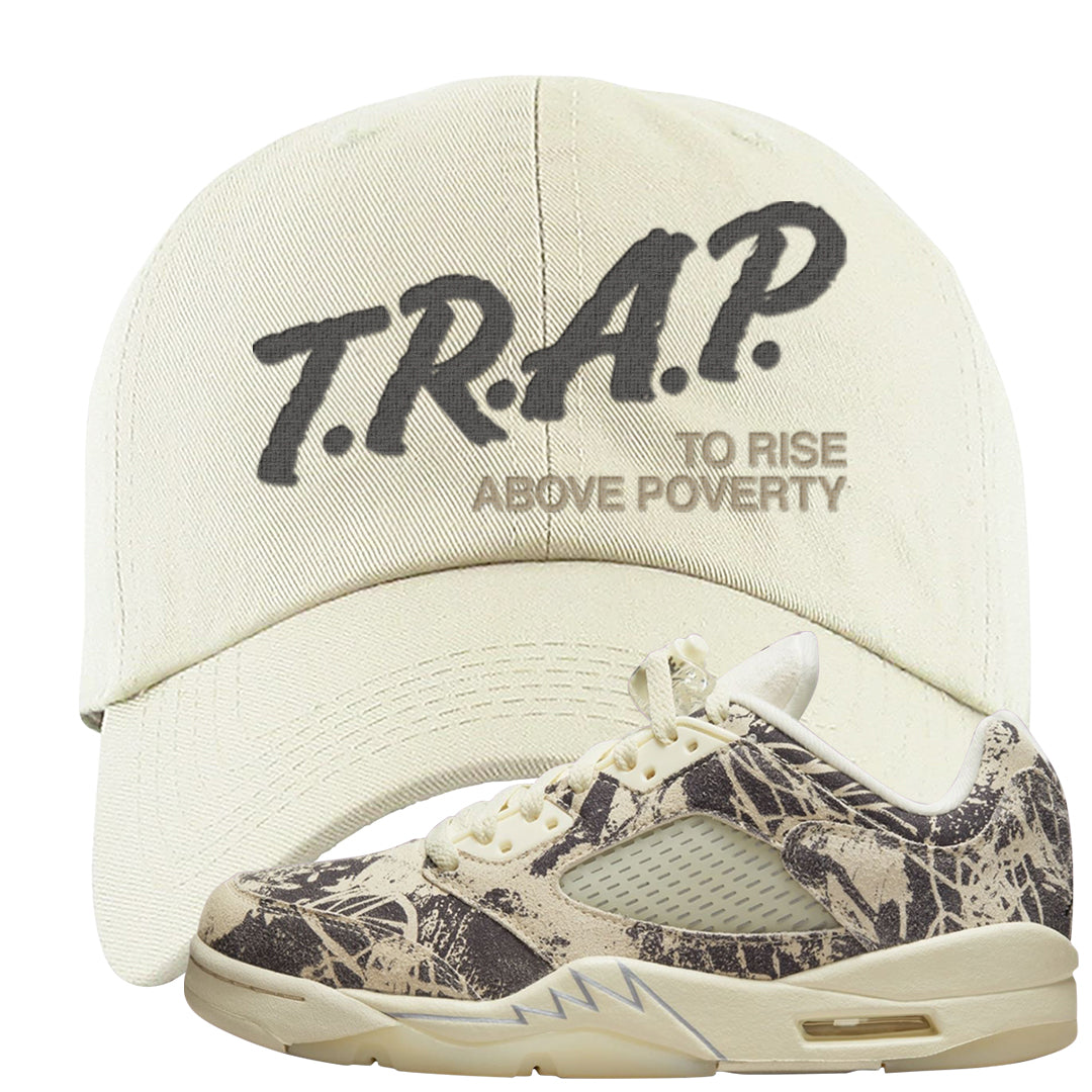Expression Low 5s Dad Hat | Trap To Rise Above Poverty, White