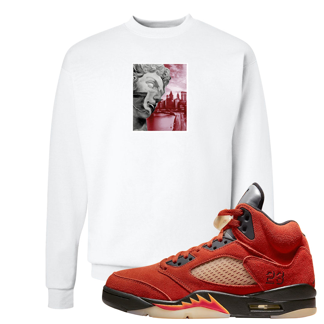 Mars For Her 5s Crewneck Sweatshirt | Miguel, White