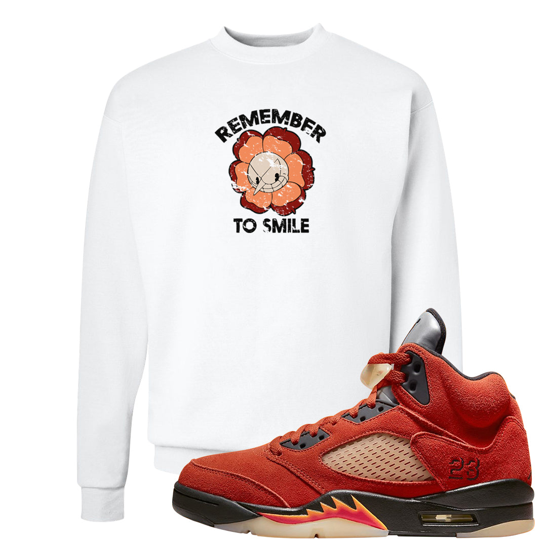 Mars For Her 5s Crewneck Sweatshirt | Remember To Smile, White