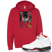 Jordan 5 OG Fire Sneaker Red Pullover Hoodie | Hoodie to match Nike Air Jordan 5 OG Fire Shoes | Mastering Fire