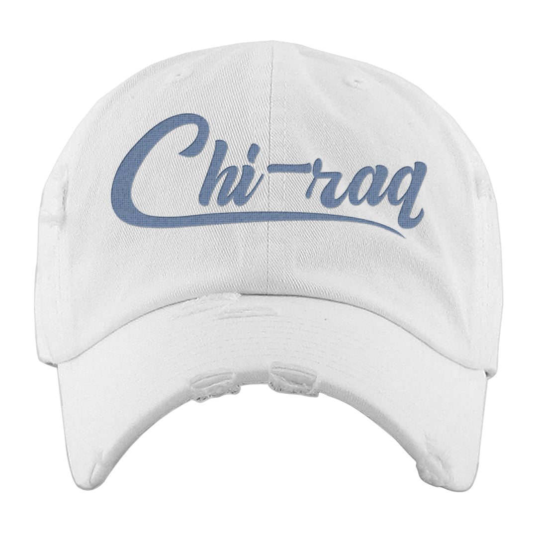 Sail Washed Yellow Violet Star 5s Distressed Dad Hat | Chiraq, White