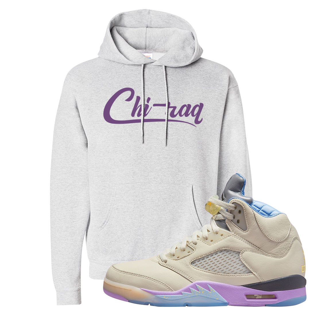 Sail Washed Yellow Violet Star 5s Hoodie | Chiraq, Ash