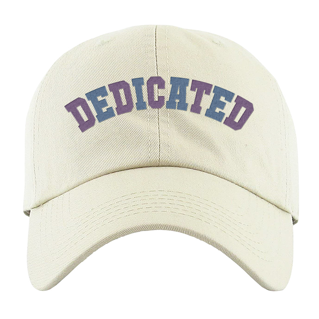 Sail Washed Yellow Violet Star 5s Dad Hat | Dedicated, White