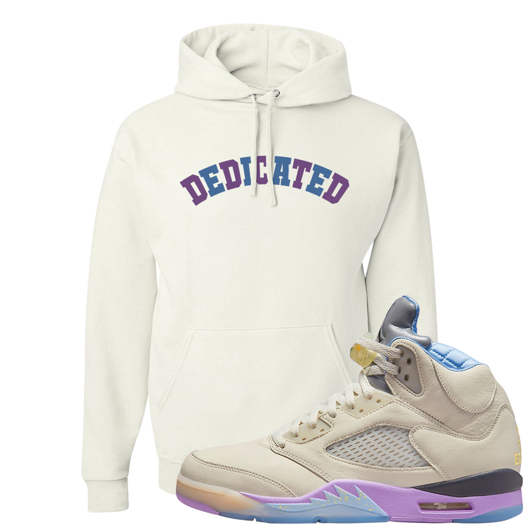 Sail Washed Yellow Violet Star 5s Hoodie | Dedicated, White
