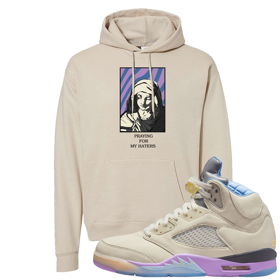 Sail Washed Yellow Violet Star 5s Hoodie | God Told Me, Sand
